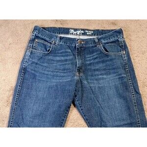 Wrangler Relaxed Fit Boot Cut Jeans Mens 38x30 Fits(36X29)Actual Dark Wash Denim